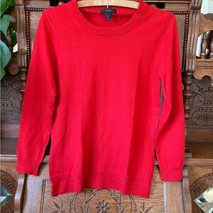 J.Crew 100% Merino Wool Red Lightweight Sweater Size Small